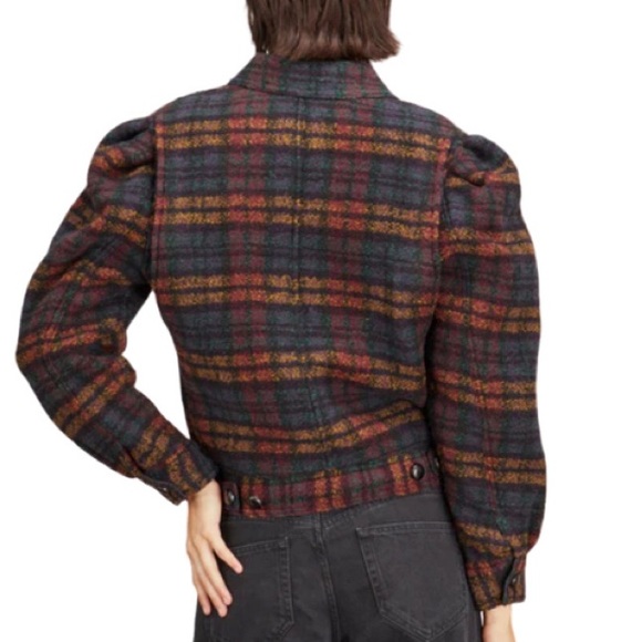 NWT Isabel Marant Etoile Leiko Plaid Wool Blend Jacket  - Sz 36 (US S) - Picture 3 of 11